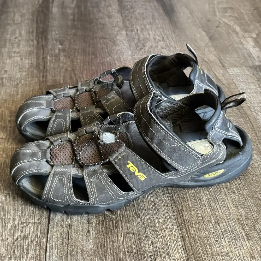 Teva Forebay Men's 10 Brown Fisherman Sport Hiking Sandals ShocPad 1001116 Shoes